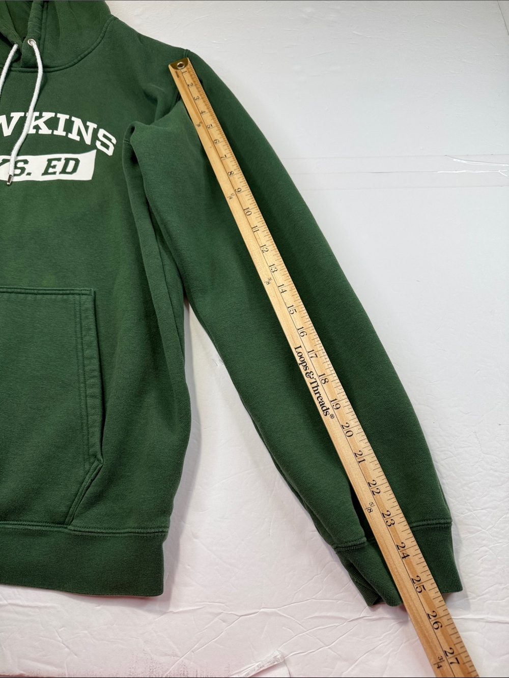 Nike x Stranger Hoodie Men's Large Green Cotton Hawkins Phys Ed Pullover Stretch - Picture 8 of 11